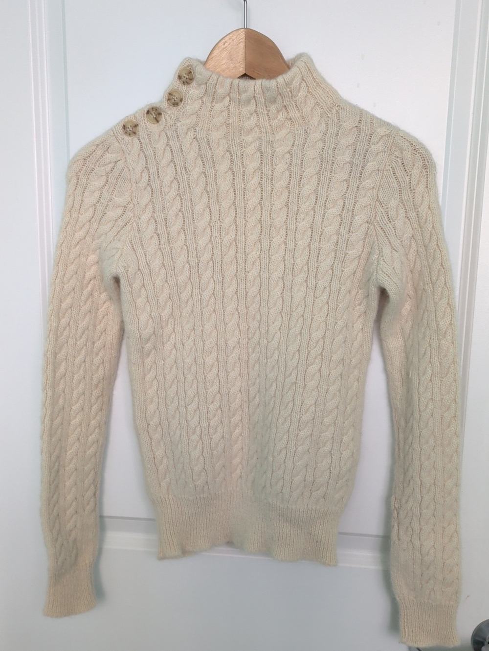 Marc By Marc Jacobs 100% Alpaca Cream Colour Cable Knit Sweater